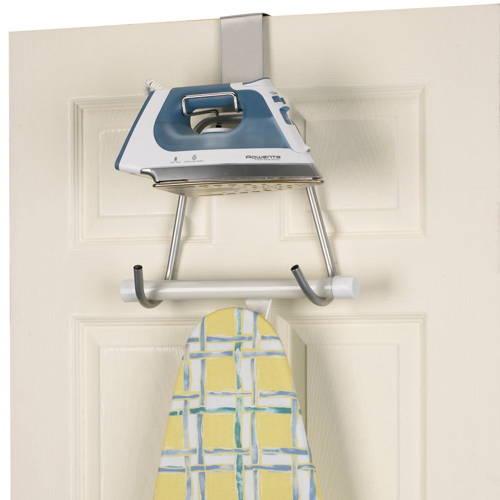 Details about   Over-The-Door Ironing Board Table Self Closing Satin Silver Household Essentials 