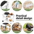 thumbnail image 7 of Walsunny Outdoor Grill Prep Table Cart for Weber 22"&18" Kettle, Universal Grill Table Stand Cart for Performer, Master-Touch, JumboJoe Charcoal Grills with Sliding Lid Rack, Lockable Wheels, 7 of 7