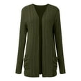 thumbnail image 6 of UJNDER 2025 Autumn Mid Long Cardigan for Women Casual Long Sleeve Knitted Sweater with Pocket Army Green S, 6 of 9