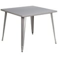 thumbnail image 2 of Flash Furniture Parker Commercial Grade 35.5" Square Silver Metal Indoor-Outdoor Table, 2 of 9
