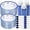 Blue, variant on 350Pcs Silver Disposable Plastic Dinnerware Set, complete tableware kit contains dinner plates, dessert plates, cups, pre-folded napkins and full cutlery. Sturdy silver tableware is elegant and pract