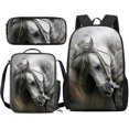 thumbnail image 1 of School Supplies Horse Pattern School Set Backpack Small Lunch Box, 1 of 5