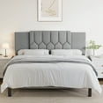 thumbnail image 5 of Vefurn Adjustable Upholstered Tufted Headboard for King Beds, Padded Linen, Grey, 5 of 8