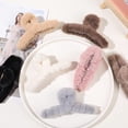 thumbnail image 4 of 7 Pcs Plush Fuzzy Claw Hair Clips Faux Fur Hair Clips Nonslip Hair Jaw Clips Hair Clamp Barrette Hair Accessories for Women Girls, 4 of 5