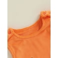 thumbnail image 6 of Nygoyerh Baby Girls Fall Halloween Romper Newborn 3M 6M 12M 18M Cute Playwear Pumpkin Print Sleeveless Jumpsuits with Hat 2PCS Outfit Infant Clothing, 6 of 8