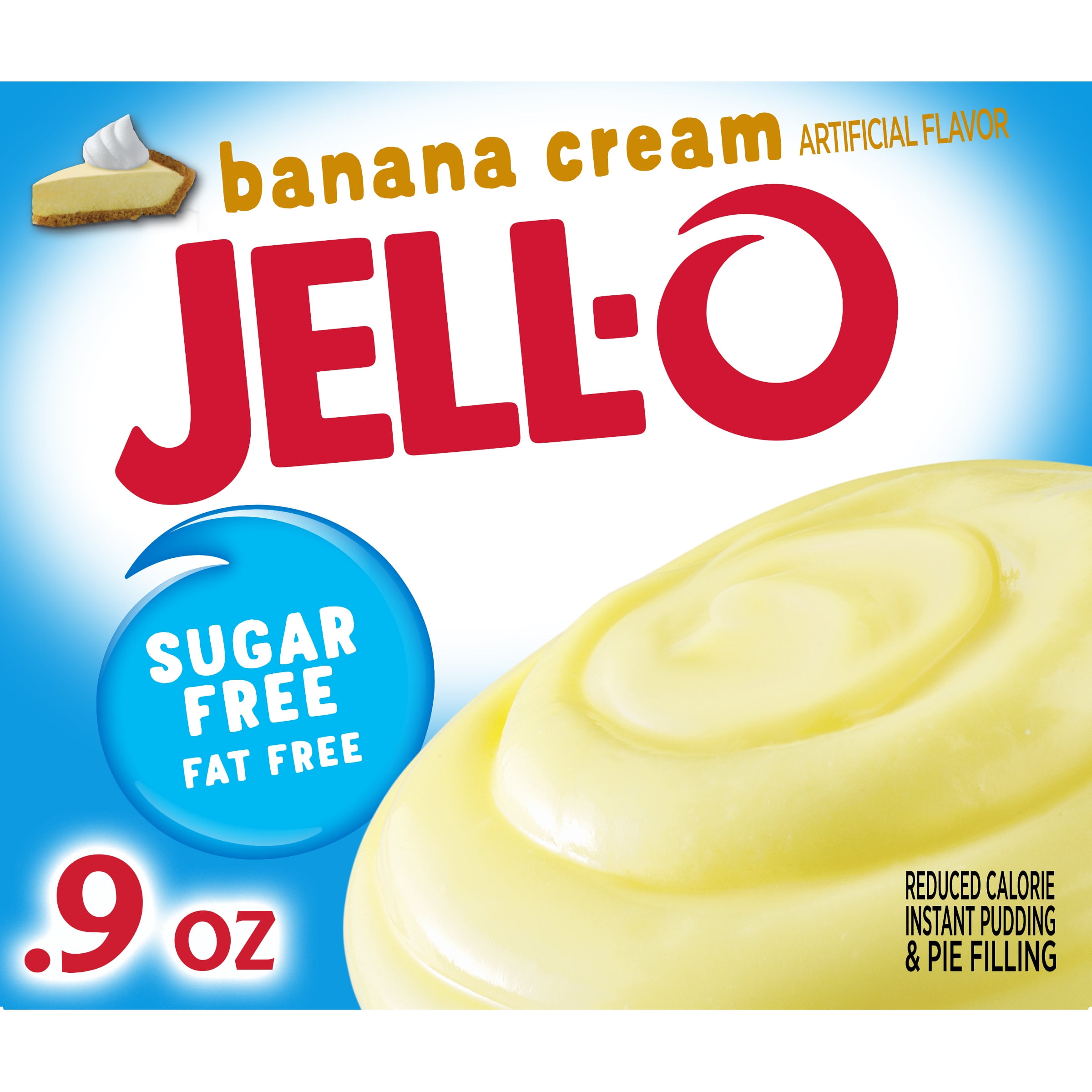 Jell-O Banana Cream Sugar Free & Fat Free Instant Pudding & Pie Filling Mix, 0.9 oz Box