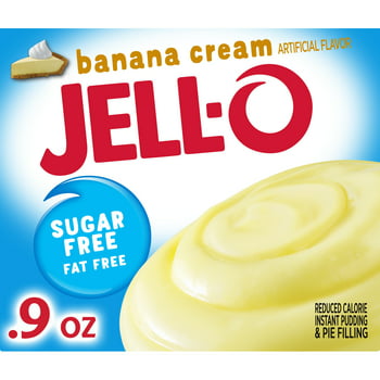 Jell-O Banana Cream Sugar Free &  Free Instant Pudding & Pie Filling Mix, 0.9 oz Box
