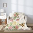 thumbnail image 3 of Butterfly (5) Throw Blankets 60"x50" Lightweight Flannel Fleece Cozy Soft Blanket Home Decor for Couch Bed Sofa Bedroom Living Room Travel Birthday Christmas All Season, 3 of 6