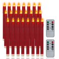 thumbnail image 1 of Velas cónicas sin llama Wemarry, 24 unidades, color burdeos con mando a distancia, 1 of 7