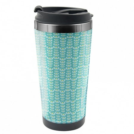 

Pastel Travel Mug Simplistic Soft Circles Art Steel Thermal Cup 16 oz by Ambesonne
