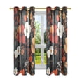 thumbnail image 7 of Yayeee Window Curtains Light Filtering 63"x42" Grommet Panel Pair Home Living Room Decor, Red Flowers Pattern, 7 of 7