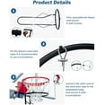 thumbnail image 6 of Basketball Return Attachment for Hoop, Heavy Duty Metal Basketball Rebounder Fit 18" Rims, Durable Basketball Hoop Return with 3 Hooks Install, Basketball Training Accessories, 6 of 7