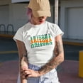 thumbnail image 2 of Arizona, America, US or USA State, Groovy Retro Wavy Text Merch Gift, Heather Grey T-Shirt, XL, 2 of 5