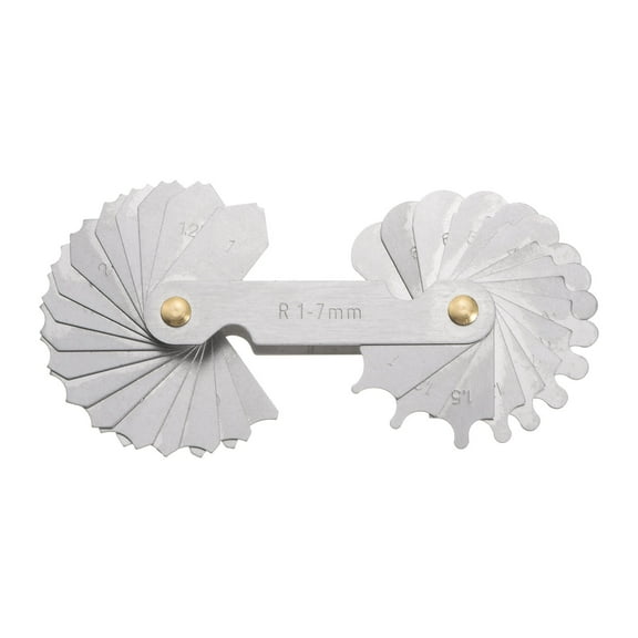 Uxcell R1 to 7 Radius Gauge Alloy Steel Radius Fillet Gauge Portable Measuring Tool