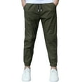 thumbnail image 5 of Eandarui Boys Kids Casual Active Elastic Waist Cargo Pant Cotton Casual Pull-On Bottom with Army Green 110, 5 of 5