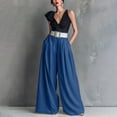 thumbnail image 2 of Women's High Waist Wide Leg Pants Elegant Pleated Work Business Casual Suit Trousers by Yigetop Blue S, 2 of 7