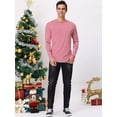 thumbnail image 3 of Camiseta a rayas para hombre Lars Amadeus manga larga cuello redondo rojo L, 3 of 6