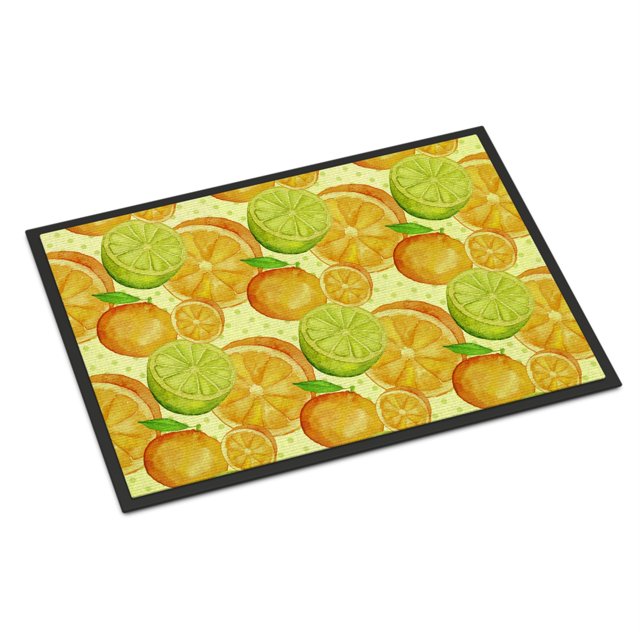 "Treasures Watercolor Limes and Oranges Citrus Indoor or Outdoor Doormat, 18"" H x 27"" W, Multicolor" Caroline's Treasures BB7517MAT