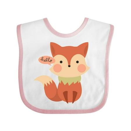 

Inktastic Cute Fox Hello Gift Baby Boy or Baby Girl Bib