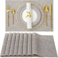 thumbnail image 1 of Placemats, Set of 8 Heat-Resistant Placemats Stain Resistant Anti-Skid Placemats for Kitchen Table, Washable Durable PVC Table Mats Woven Vinyl Placem, 1 of 4