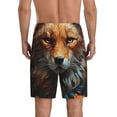 thumbnail image 2 of Balery Floral Fox Men's Cotton Knit Pajama Shorts Waistband & Pockets,Short Pajama Pants-Small, 2 of 8