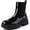 Mirror Black, variant on HARVEST LAND Womens Platform Chelsea Boots Fashion Mid Calf Lug Sole Boots Slip on Chunky Booties