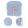 thumbnail image 4 of Unique Bargains 1 Pc Letter F Pattern Makeup Bag for Travel Blue Corduroy, 4 of 6
