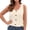 Beige, variant on Waffle Knit Plus Size Tank Tops for Women Scoop Neck Sleeveless Button Front Loose Oversized Trendy Summer Blouse Mint Green XL
