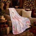 thumbnail image 3 of Artistic Pattern, Festive Holiday Scene, Warm Flannel Blanket for Sunroom and Reading Nook with Detailed Artwork, Art Lovers Graduation Gift, Celestial Home Decor, 3 of 9