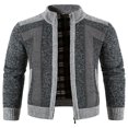 thumbnail image 1 of Cardigan pour Homme à Fermeture Éclair Intégrale, Col Montant, Coupe Ajustée, Chandail Tricoté Décontracté, 1 of 9