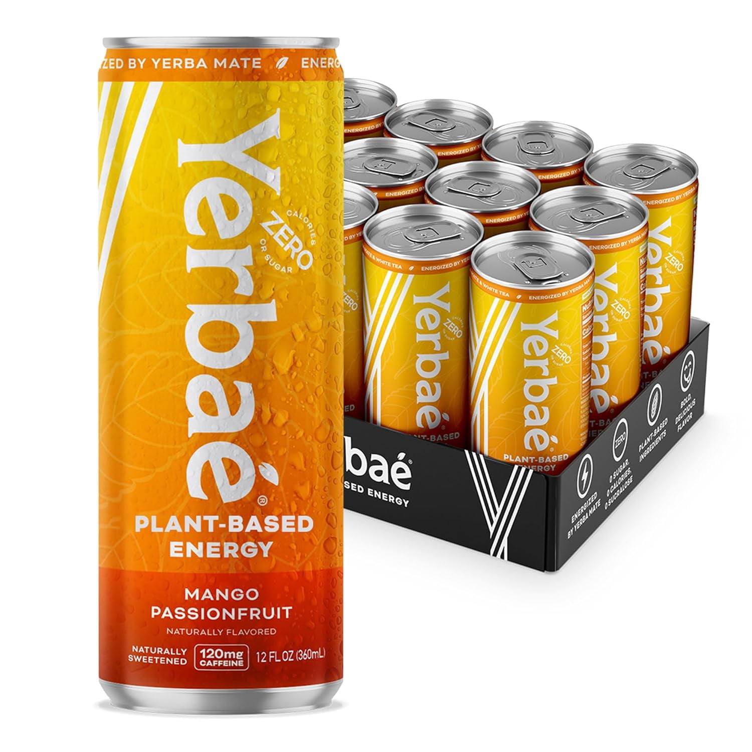 (Pack Of 12) Yerbae Water Sparkling Mango Passionfruit 12 Fo