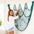 thumbnail image 5 of Aonerit 79In Cotton Fishing Net, Nautical Wall Hanging Decor, Sea Themed Mesh Display, Beach House Home Decor,Coastal Room Accent, 5 of 6