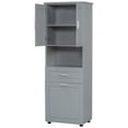 thumbnail image 6 of Tall Bathroom Storage Cabinet with 2 Doors & 1 Drawer, Narrow Storage Unit With Laundry Basket & Open Space, For Bathroom, Living Room, Laundry, 6 of 9