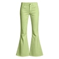 thumbnail image 5 of OGLCCG Girls Flare Pants School Uniform Pants for Girls Kids Twill Bell Bottoms with Pockets,Back To School,Size 13,Green, 5 of 6