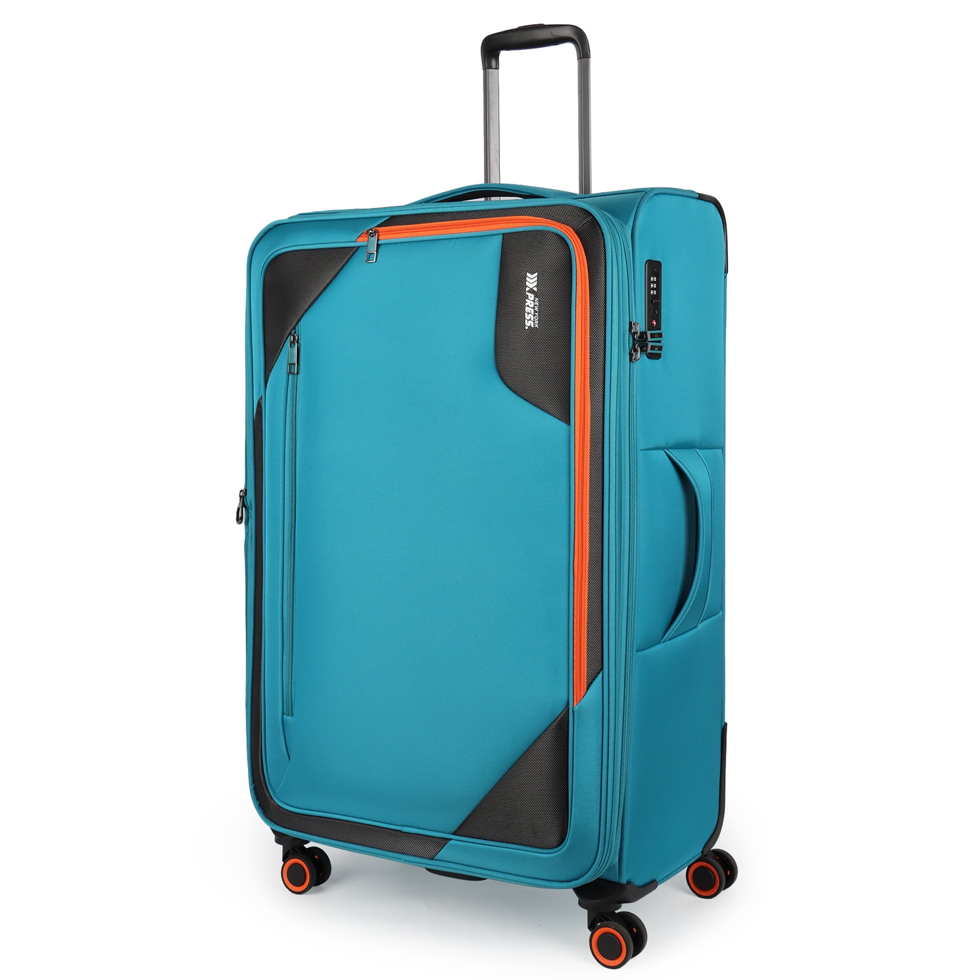 New York Xpress 32" Softside Large Checked Luggage, Expandable Suitcase with Spinner Wheels, TSA-Approved, Sky Blue , WD8818