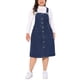 thumbnail image 2 of Vestido de mezclilla de talla grande Agnes Orinda para mujeres, con botones frontales, tirantes ajustables y falda tipo suspender 1X azul oscuro, 2 of 6