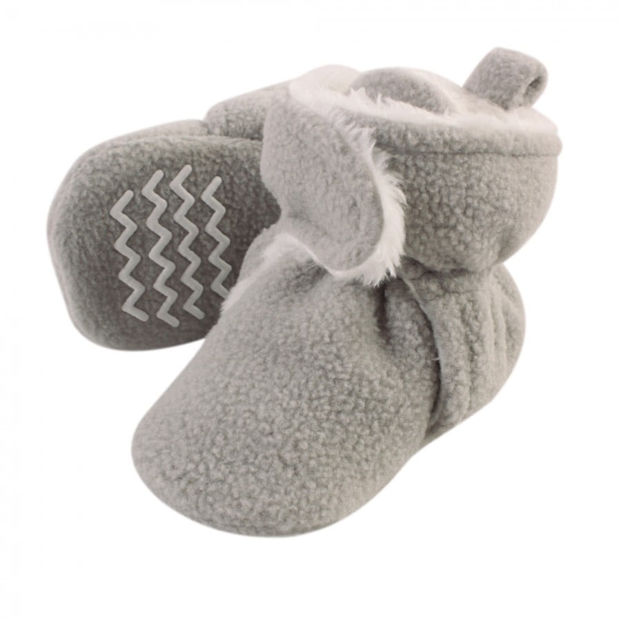 Hudson baby unisex-baby Cozy Fleece Booties With Non Skid Bottom Slipper Sock 
