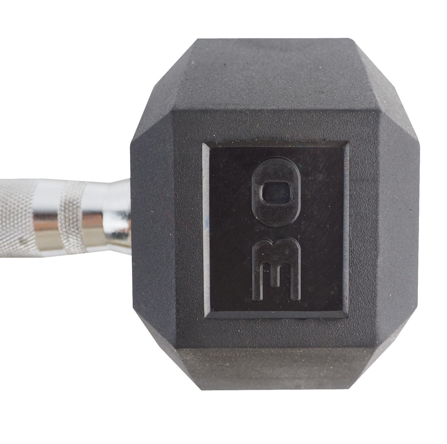 GoZone Rubber-Coated Hex Dumbbell – Black/Chrome, No-roll design