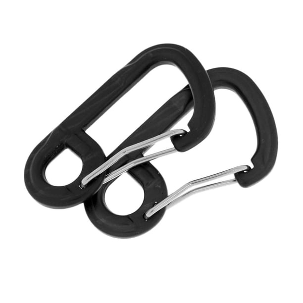(Paquete de 2 Piezas) Llavero con Mosquetón, Colgante para , Gancho de Aluminio, en D, Gancho de Presión Negro Soledad Mosquetón de escalada Snap Hook