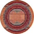 thumbnail image 2 of Unique Loom Tapis Rustique en Détresse Estrella 6' x 6' Rond Orange/noir, 2 of 2