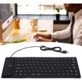 thumbnail image 3 of Teclado de silicona plegable, teclado enrollable a prueba de agua con cable USB, teclado flexible plegable, escritura delgada, suave y silenciosa, 85 teclas (negro), 3 of 5