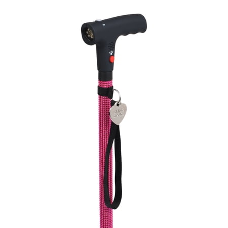 BLINGSTING Adjustable Height Walking Cane for Women with Wrist Strap, AA Batteries, Pink, 30"-38" Adjustable Height