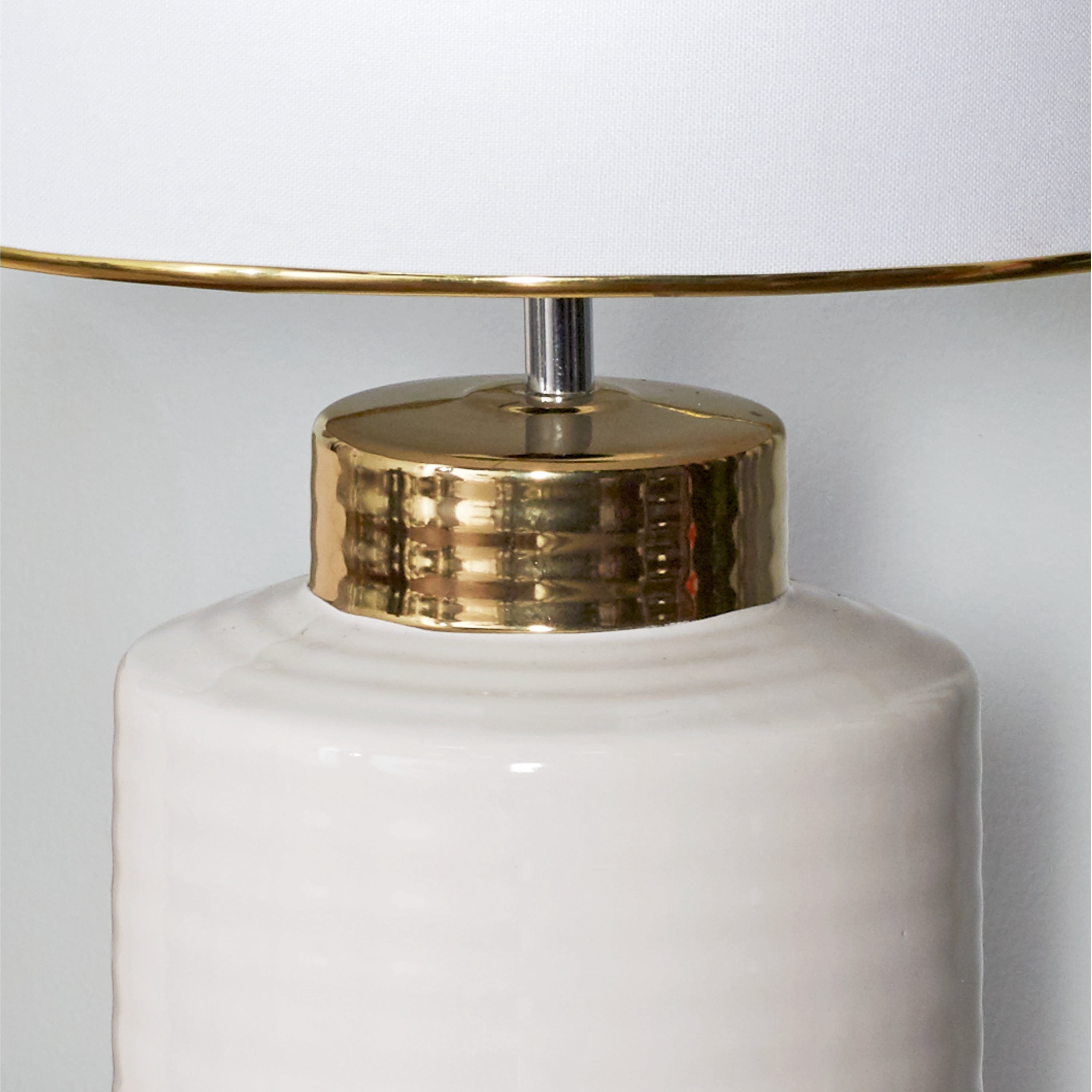 CosmoLiving by Cosmopolitan 23" White Table Lamp with White Fabric Shade