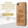 thumbnail image 2 of Case Yard Wooden Case Outside Soft TPU Silicone, Slim Fit Shockproof Wood Protective Phone Cover for Girls Boys Men and Women, Supports Wireless Charging Do Epic Shit Design case for iPhone-8-Plus, 2 of 7
