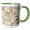 Green/White, variant on 3drose, Elegant Lemon Floral Grunge Collage Pattern, 11oz Mug
