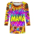 thumbnail image 5 of BLTIBY Mama Shirts for Women Mothers Day Mommy Mom Graphic Short Sleeve Round Neck T Shirts Casual Pullover Tops Tee Gifts Yellow S, 5 of 5