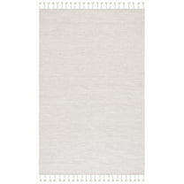 SAFAVIEH Dhurries Ksenija Solid Wool Area Rug, Beige, 6' x 9'