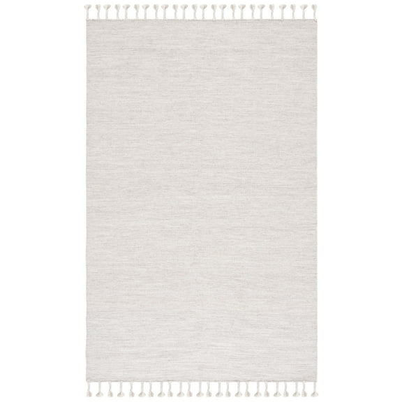 SAFAVIEH Dhurries Ksenija Solid Wool Area Rug, Beige, 6' x 9'