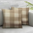 thumbnail image 3 of Nawypu UGASA Fall Farmhouse Decorative Throw Pillow Covers Plaids Checkered Cushion Covers Supersoft Cushion Case for Sofa/Bedroom/Car, Beige White, 3 of 5