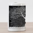 thumbnail image 3 of Grey Ceramic Toothbrush Holder, Tree Illustration with Growing Branches Merry Seasonal Grass Bushes Nature, Decorative Versatile Countertop for Bathroom, 4.5" X 2.7", Grey White, by Ambesonne, 3 of 4